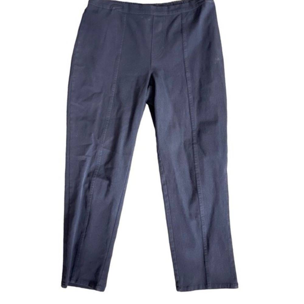 ISAAC MIZRAHI Women's Navy BluePull On Ankle‎ Pants Stretch Size 14